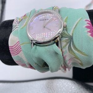 Fossil Vintage Pink Face Scarf Watch